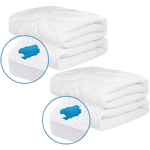 Set x2 Protectores De Colchón Antifluido En Microfibra Suave, Impermeables, Transpirables Y Lavables, Protege Contra Derrames, Ácaros y Manchas. - comprar en línea