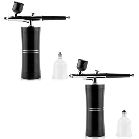 Set x2 Aerógrafo Inalámbrico Profesional Portátil Recargable Negro - comprar en línea