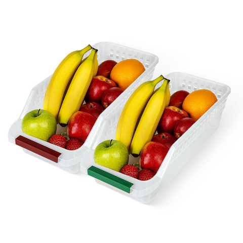 Set x2 Organizador Extraíble Nevera Transparente Apilable
