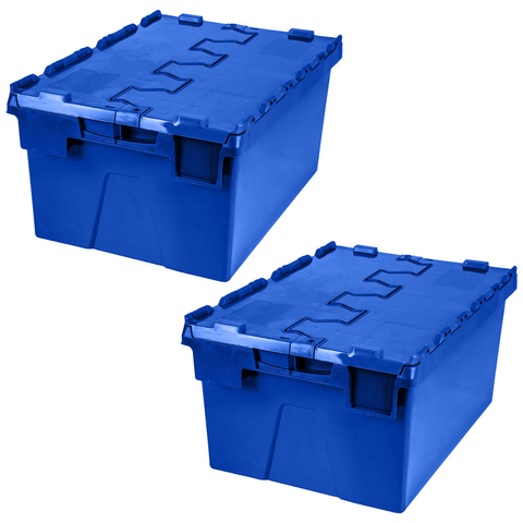 Set x2 Caja Seguridad Plástica 40x29x20 cm Tapa Abisagrada