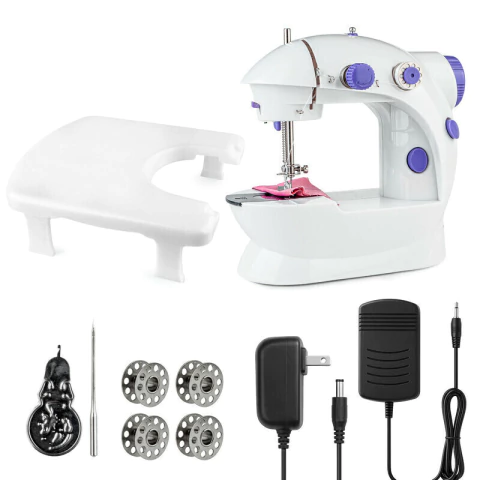 Máquina de Coser Mini Eléctrica con Mesa Extensora y Pedal - comprar en línea