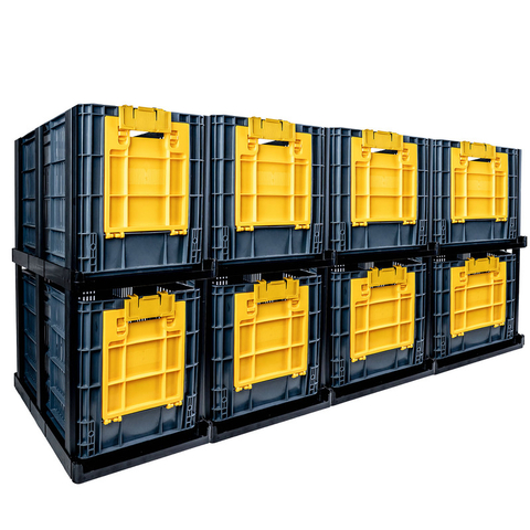 Set x8 Estantería Modular Con Canastilla Perforada y Ventana