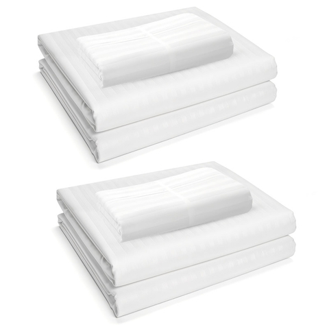 Set x2 Sábanas Hoteleras Blancas para Cama en Tela Suave y Resistente, Fáciles de Lavar y Secado Rápido, Uso Doméstico o Profesional. - comprar en línea