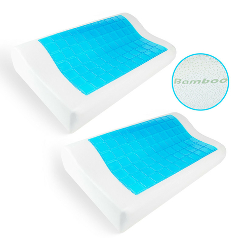 Set x2 Almohada Ortopédica Cervical Gel Viscoelástica Bamboo