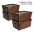 Set X4 Cajas Organizadoras Con Tapa Canasta Mimbre Plástico en internet