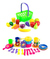 Combo Kit Cocina X51 Piezas Para Niños Canasta De Frutas Y Tula Con Utensilios Multicolor Energy Plus