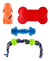 Kit X4 Juguetes Para Perros Grandes, Goma Segura Antisarro Y Resistente, Incluye Pesa, Lamedero Y Pelotas Con Cuerda, Ideal Para Diversión Y Ejercicio, Energy Plus.