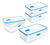 X4 Recipientes Para Cocina Tapper Hermético Portacomida Color Azul