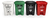 Punto Ecológico Con 4 Canecas Reciclaje Con Pedal Grande 53l - comprar en línea