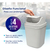 Kit X4 Cesto De Basura 15l Con Tapa Vaivén - Caneca Blanco