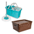 Trapeador Giratorio Doble Balde + Caja Organizadora Con Tapa