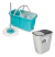 Combo Trapeador Giratorio Doble Balde Con Escurridor + Cesto De Basura Push Doble 15L Ideal Para Limpieza Profunda Y Separación De Residuos.