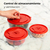 Juego 3 Recipientes Plásticos Con Tapa Organizadores Cocina