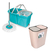 Trapeador Giratorio Doble Balde + Cesto De Basura Push Doble