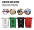 Punto Ecológico Con 4 Canecas De Reciclaje Negra, Verde, Blanca Y Roja Con Pedal De 35l, Clasificación De Residuos En Hogar Y Oficina, Energy Plus. - tienda en línea