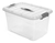 Caja Organizadora Plástica Transparente Con Tapa Gris Grande De 17l Con Tapa Ideal Para Almacenamiento En Hogar U Oficina Resistente Y Con Buen Almacenamiento