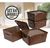 Set X4 Cajas Organizadoras Con Tapa Canasta Mimbre Plástico - comprar en línea