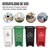 Punto Ecológico De 12l Con 4 Canecas De Reciclaje Con Pedal, Colores Blanco, Verde, Negro Y Rojo, Ideal Para Separar Residuos En Hogar, Oficina U Hospital, Energy Plus. - tienda en línea