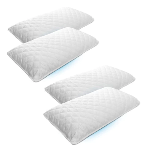 Set x4 Almohadas Largas 50x90 cm Ultrasónicas con Fibra Siliconada, Suaves, Livianas y Frescas, Ideal para Dormir Cómodo con Mayor Cobertura.