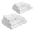 Combo De 8 Toallas Hoteleras De Algodón 100% 4 Toallas De Cuerpo 70x140cm Y 4 De Mano 40x70cm Color Blanco Liso Alta Absorción Y Suavidad, 510 Hilos Ideal Para Hogar O Viajes Energy Plus