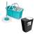 Trapeador Giratorio Doble Balde + Cesto De Basura Push Doble