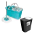 Combo Trapeador Giratorio Doble Balde Con Escurridor + Cesto De Basura Push Doble 15L Ideal Para Limpieza Profunda Y Separación De Residuos.