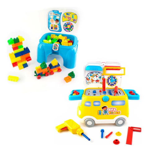 Combo Didáctico: Silla Con Bloques + Bus De Herramientas