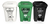 Punto ecológico con 3 canecas reciclaje con pedal grande 53L - comprar en línea