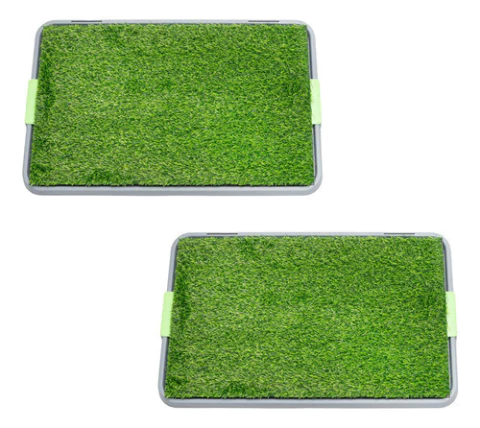 Set X2 Tapete Sanitario Para Perros Pasto Sintético Orinal
