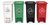 Punto Ecológico De 12l Con 4 Canecas De Reciclaje Con Pedal, Colores Blanco, Verde, Negro Y Rojo, Ideal Para Separar Residuos En Hogar, Oficina U Hospital, Energy Plus. - comprar en línea