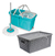 Trapeador Giratorio Doble Balde + Caja Organizadora Con Tapa