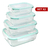 Set De 8 Refractarias En Vidrio Tapa Hermética, Porta Comida - comprar en línea