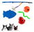 Kit X5 Juguetes Para Gatos: Caña, Alfombra Rasca-uñas, Pelota, Dispensador De Alimentos Y Juguete Interactivo, Energy Plus