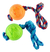 2 Juguetes Con Pelota Y Cuerda Resistente Para Perros Median Color Naranja Y Verde