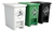 Punto Ecológico 3 Canecas 8l Con Pedal En Colores Blanco, Negro Y Verde, Polipropileno Reciclado, Compacto Y Funcional