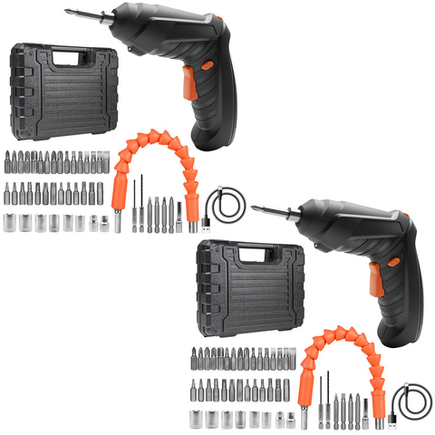 Set x2 Destornillador Eléctrico Inalámbrico 49Pzas Recargable