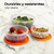 Juego x3 Recipientes Plásticos Con Tapa Para Cocina Organizadores Apilables Para Alimentos Secos, Refrigerados O Lonchera Diseño Práctico Y Compacto. - tienda en línea