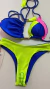 Biquini Camélia DUPLA FACE recortes Azul Bic/Rosa/Amarelo - Bemix Brasil