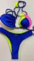 Biquini Camélia DUPLA FACE recortes Azul Bic/Rosa/Amarelo na internet