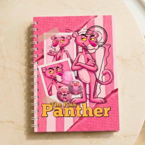 Caderno A5 Capa dura Pink Panther 95 fls - 190 pgs