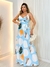 Imagem do Vestido Longo de Festa Floral com Alcinha Ajustável e Bojo ⭐⭐⭐⭐⭐ 4.8
