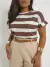 Blusa Feminina Manga Curta Listrado Gola Redonda Tendencia Feminina ⭐⭐⭐⭐⭐4.9