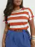 Blusa Feminina Manga Curta Listrado Gola Redonda Tendencia Feminina ⭐⭐⭐⭐⭐4.9 - OUTLET | Loja Oficial | Loja de Roupas Masculinas e Femininas