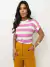 Blusa Feminina Manga Curta Listrado Gola Redonda Tendencia Feminina ⭐⭐⭐⭐⭐4.9
