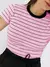 Camiseta Listrada blogueira Canelada básica verão verão casual ⭐⭐⭐⭐⭐5.0