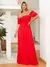 Imagem do Vestido Longo Manga curto Flare Elastex Ciganinha ⭐⭐⭐⭐⭐ 5.0