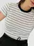 Camiseta Listrada blogueira Canelada básica verão verão casual ⭐⭐⭐⭐⭐5.0 - OUTLET | Loja Oficial | Roupas Masculinas e Femininas