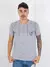 Imagem do Camiseta masculina com decote em V, 100% em algodão
