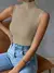 Blusa Regata feminina Gola Alta Canelada sem manga sexy elegante casual verão ⭐⭐⭐⭐⭐ 5.0 - loja online