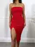 Vestido Tomara que Caia Midi Com Fenda Anarruga Forrado ⭐⭐⭐⭐⭐ 5.0